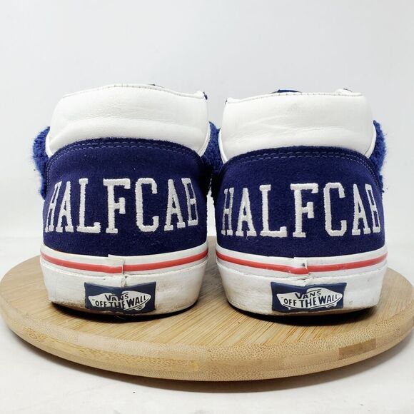 Vans Half Cab Pro Shoes Men 12 Blue Suede College Retro Skate Fat Tongue Sneaker - Picture 8 of 14